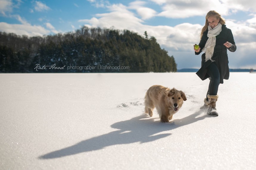 Winter Engagement Photos on Lake of Bays