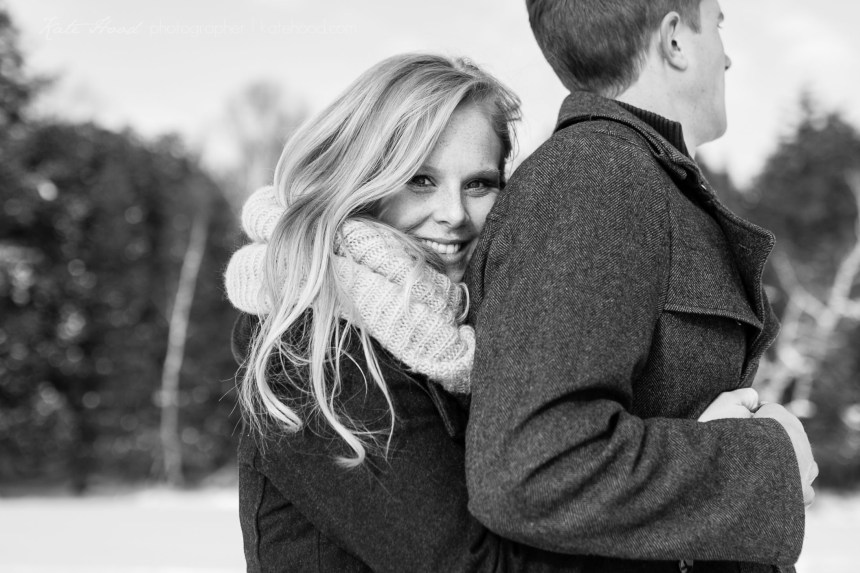 Winter Engagement Photos on Lake of Bays