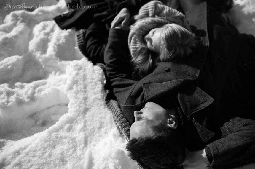 Fun Winter Engagement Photos Muskoka