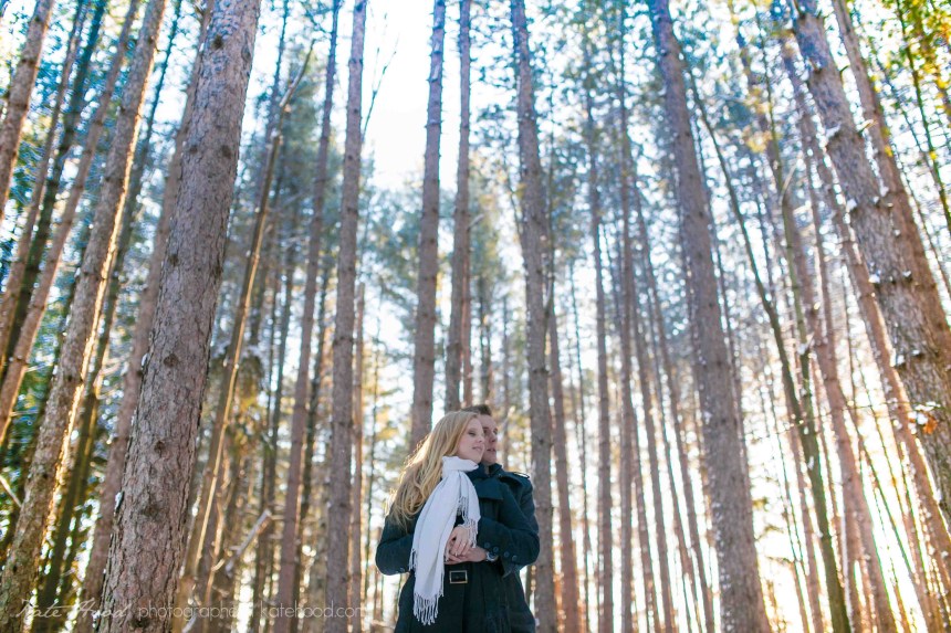 Winter Forest Engagement Session Muskoka