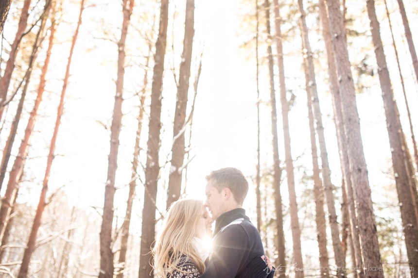 Winter Forest Engagement Session Muskoka